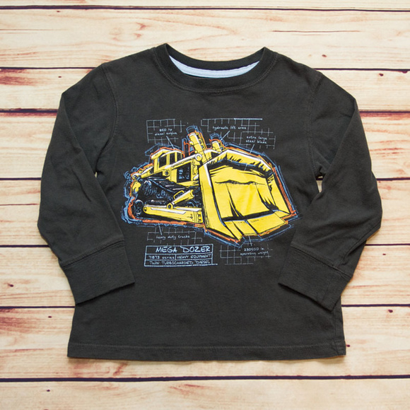 jumping beans Other - Charcoal Long Sleeve Bulldozer Tee Size 4